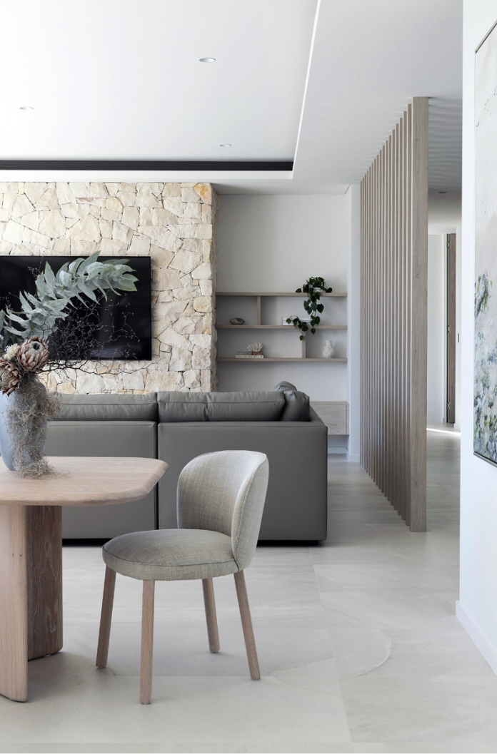 Modern minimalist living room interior design.